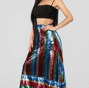 Multicolor Sequin Maxi Skirt
